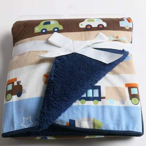 Thick Double Layer Fleece Baby Blanket - R - Blanket